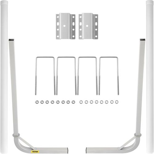 VEVOR Boat Trailer Guide-on, 60", 2PCS Steel Trailer Post Guide ons, w/White PVC Tube Covers, Complete Mounting Accessories Included, for Ski Boat